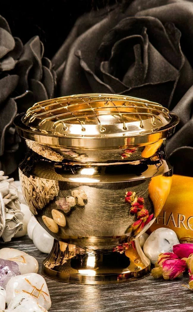 Brass Charcoal Incense Burner 4 Brass Charcoal Incense Burner