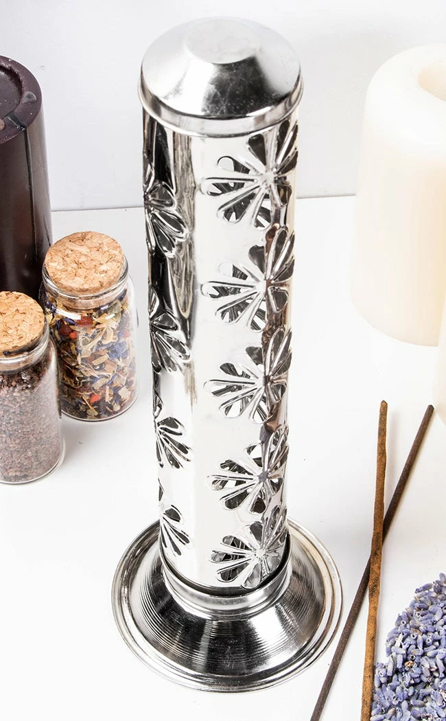 Witchcraft Brass Incense Tower | Little Blooms 3 Witchcraft Brass Incense Tower | Little Blooms