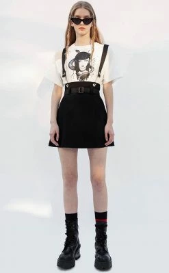 Punk Rave Clothing Bruiser Suspender Skirt