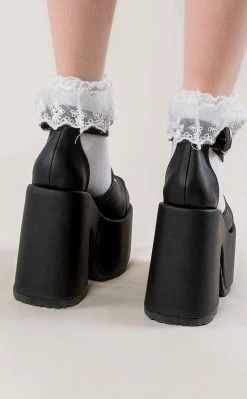 Demonia Shoes CAMEL-103 Vegan Leather Platform Mary Janes