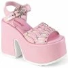 Demonia Shoes CAMEL-17 Baby Pink Platform Spider Sandals