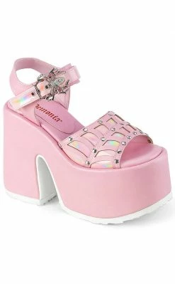 Demonia Shoes CAMEL-17 Baby Pink Platform Spider Sandals