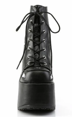 Demonia CAMEL-201 Black Hologram Bat Boots Shoes