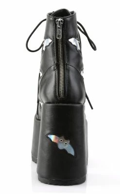 Demonia CAMEL-201 Black Hologram Bat Boots Shoes