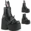 Demonia CAMEL-202 Black Bunny Boots