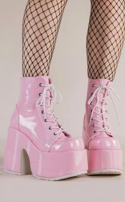 Demonia CAMEL-203 Baby Pink Patent Ankle Boots 10 Demonia CAMEL-203 Baby Pink Patent Ankle Boots