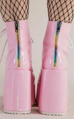 Demonia CAMEL-203 Baby Pink Patent Ankle Boots 12 Demonia CAMEL-203 Baby Pink Patent Ankle Boots