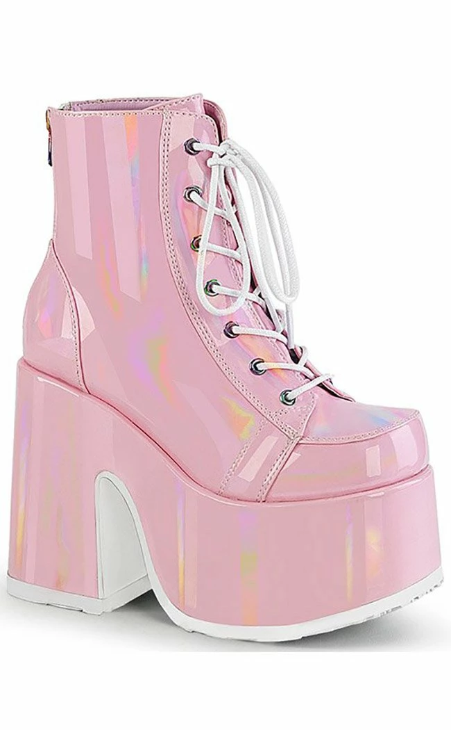 Demonia CAMEL-203 Baby Pink Patent Ankle Boots 8 Demonia CAMEL-203 Baby Pink Patent Ankle Boots