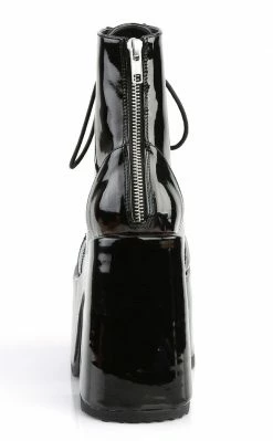 Demonia Shoes CAMEL-203 Black Patent Ankle Boots