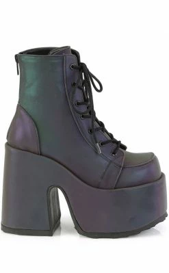 Demonia CAMEL-203 Green Multi Reflective Ankle Boots