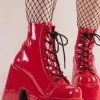 Demonia CAMEL-203 Red Patent Ankle Boots Shoes 2 Demonia CAMEL-203 Red Patent Ankle Boots Shoes