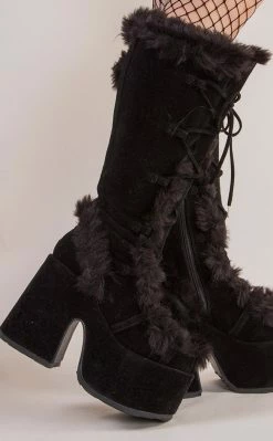 Demonia Shoes CAMEL-311 Black Boots
