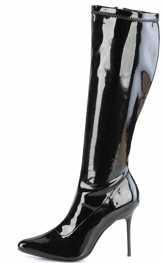 Pleaser CLASSIQUE-2000 Black Stretch Patent Knee Boots Pole Shoes 5 Pleaser CLASSIQUE-2000 Black Stretch Patent Knee Boots Pole Shoes