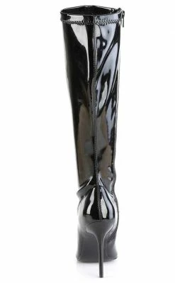 Pleaser CLASSIQUE-2000 Black Stretch Patent Knee Boots Pole Shoes 10 Pleaser CLASSIQUE-2000 Black Stretch Patent Knee Boots Pole Shoes