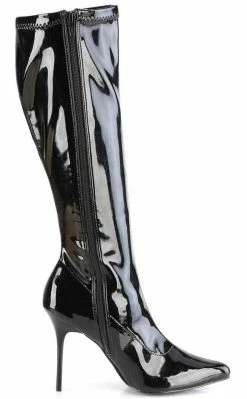 Pleaser CLASSIQUE-2000 Black Stretch Patent Knee Boots Pole Shoes 11 Pleaser CLASSIQUE-2000 Black Stretch Patent Knee Boots Pole Shoes