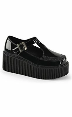 Demonia CREEPER-214 Black Patent Creepers
