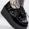 Demonia CREEPER-219 Black Velvet Creepers (Au Stock)