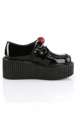 Demonia CREEPER-222 Black Patent Creepers Shoes