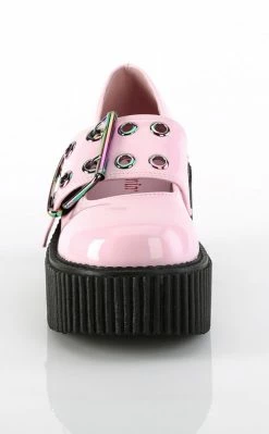 Demonia CREEPER-230 Baby Pink Holo Mary Janes