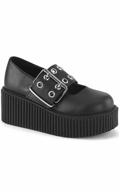Demonia CREEPER-230 Black Vegan Mary Janes