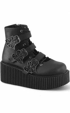 Demonia CREEPER-260 Black Matte Creeper Boots Shoes
