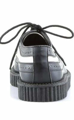 Demonia CREEPER-608 Black & White Leather Creepers