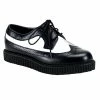 Demonia CREEPER-608 Black & White Leather Creepers
