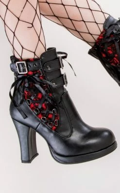 Demonia CRYPTO-51 Red & Black Boots