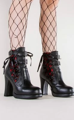 Demonia CRYPTO-51 Red & Black Boots