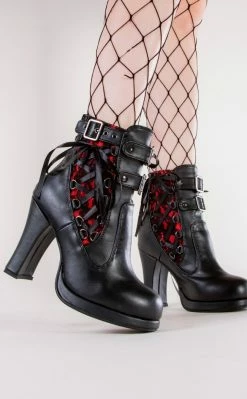 Demonia CRYPTO-51 Red & Black Boots