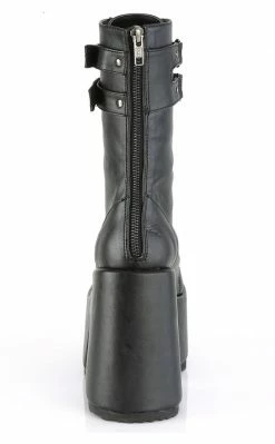 Demonia Camel-250 Black Vegan Platform Boots Shoes