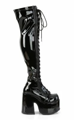 Demonia Camel-300 Black Patent Thigh High Boots (AU Stock) 17 Demonia Camel-300 Black Patent Thigh High Boots (AU Stock)