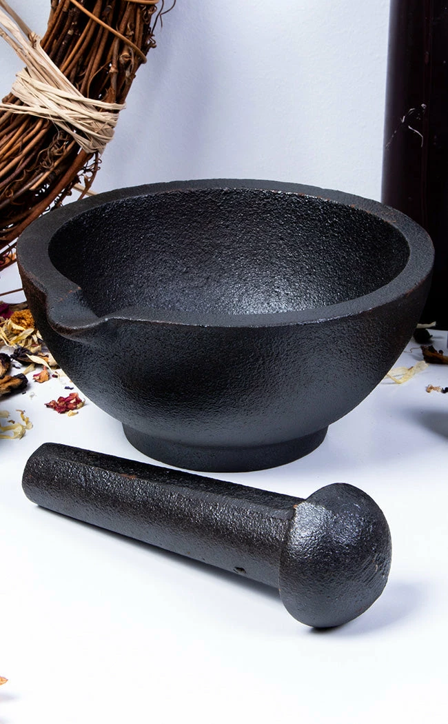 TB Cast Iron Mortar And Pestle Witchcraft 8 TB Cast Iron Mortar And Pestle Witchcraft