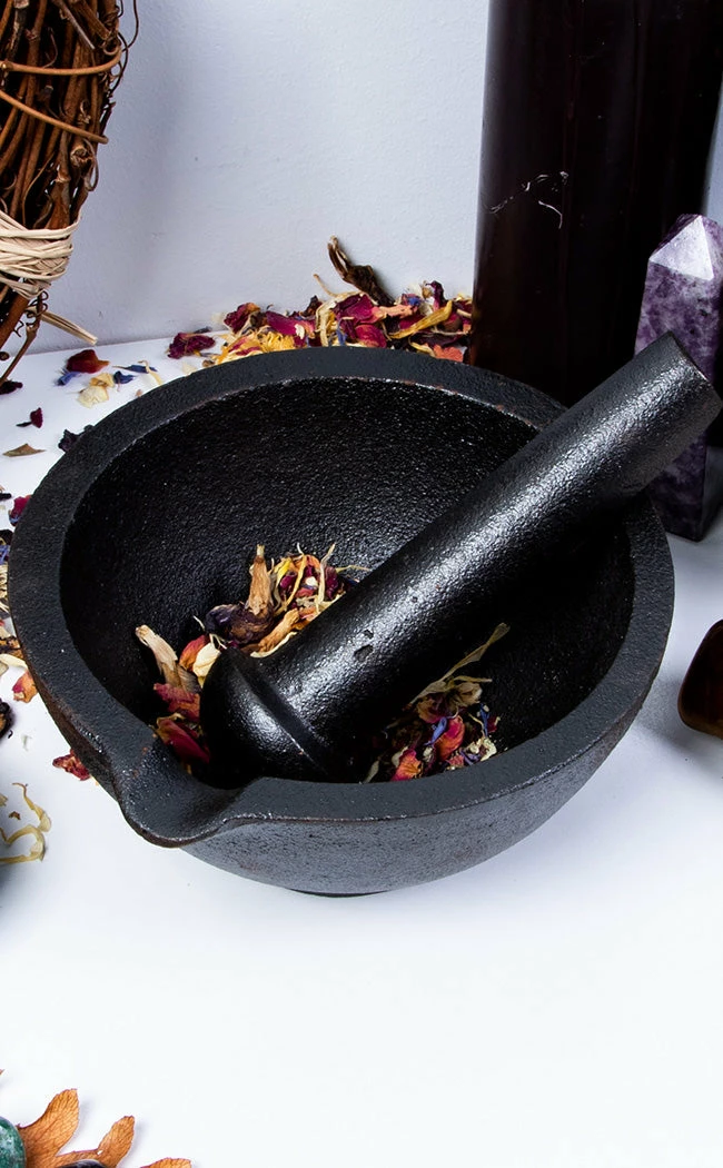 TB Cast Iron Mortar And Pestle Witchcraft 9 TB Cast Iron Mortar And Pestle Witchcraft
