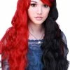 Rockstar Wigs Classic Wavy Long Black/Red Wig Beauty
