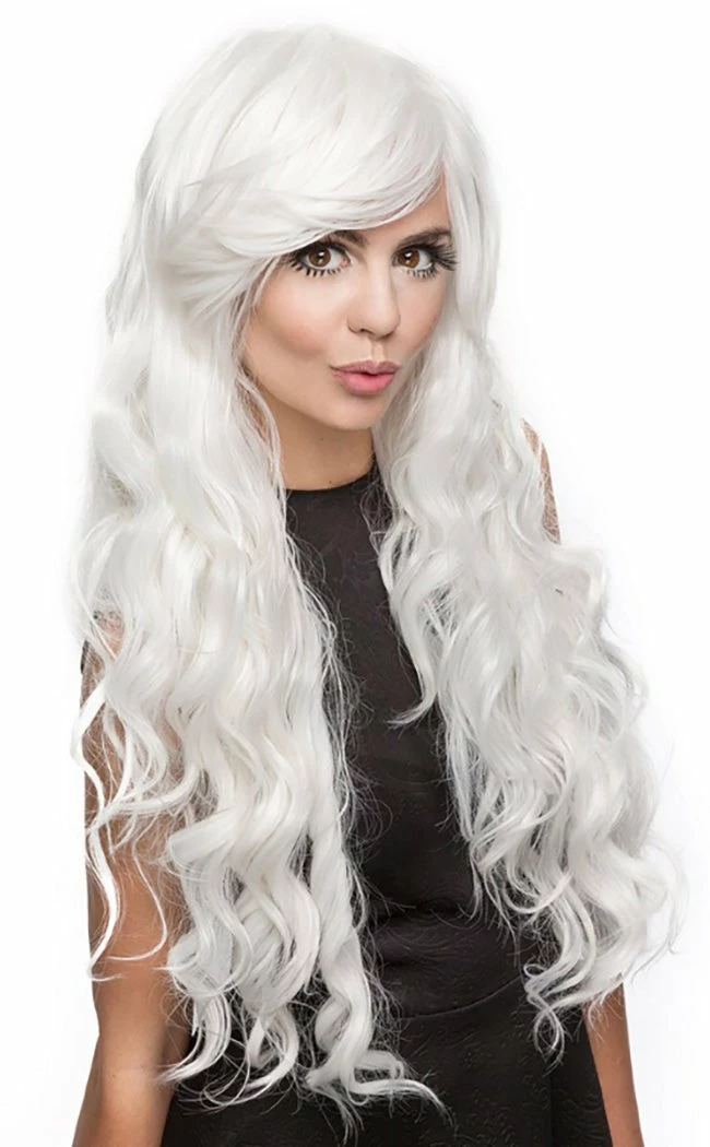 Rockstar Wigs Classic Wavy White Wig Beauty 3 Rockstar Wigs Classic Wavy White Wig Beauty
