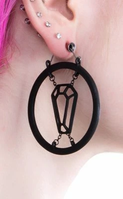 TB Jewellery Coffin In Chains Plug Hoops | Earrings