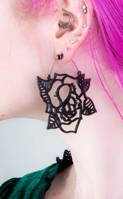 TB Comin' Up Roses Plug Hoops | Earrings Jewellery