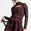 Killstar Crash Skater Dress | Blood Tartan 1 Killstar Crash Skater Dress | Blood Tartan