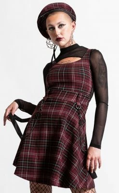 Killstar Crash Skater Dress | Blood Tartan