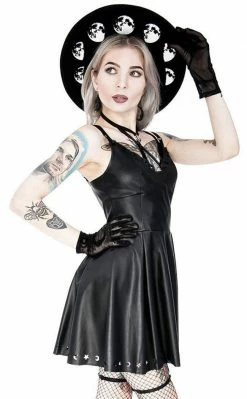 Restyle Clothing Crescent Faux Leather Mini Dress