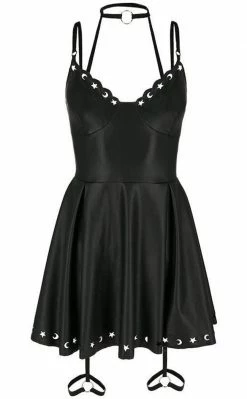 Restyle Clothing Crescent Faux Leather Mini Dress