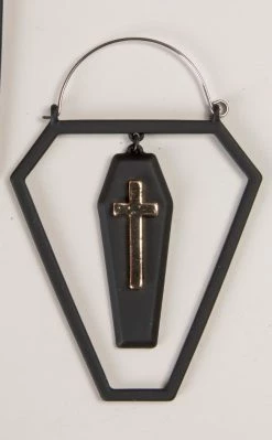 TB Cross In A Coffin Plug Hoops | Earrings Jewellery