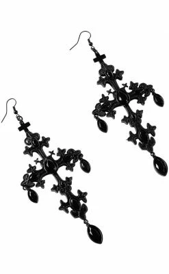 Killstar Crossed Desire Earrings | Black Accessories
