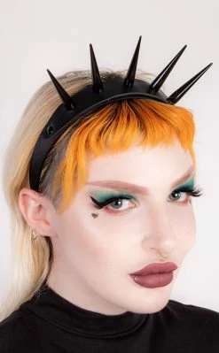 Cold Black Heart Accessories Crown Of Thorns Headband | Black