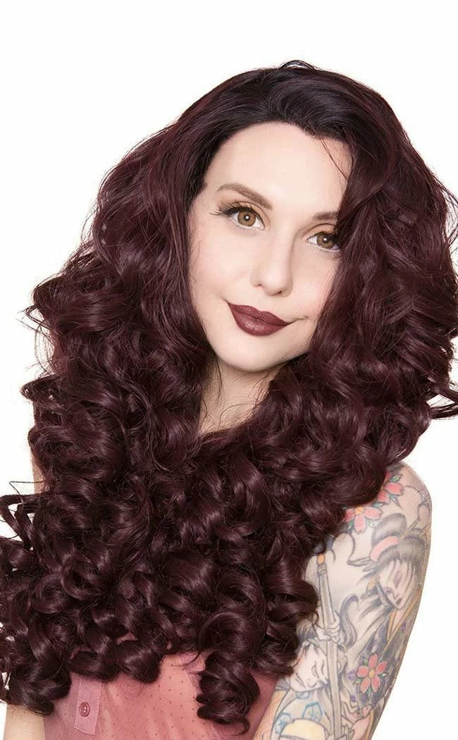 Rockstar Wigs Curly Dark Roots Black Rose Lace Front Wig 3 Rockstar Wigs Curly Dark Roots Black Rose Lace Front Wig