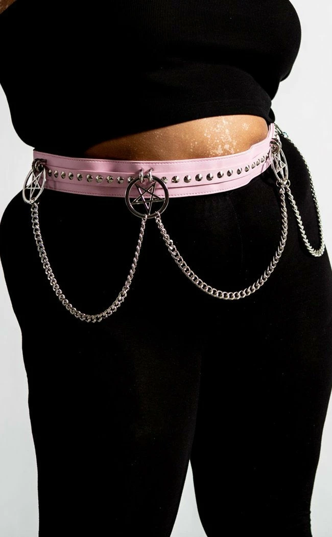 Killstar Curses Belt | Pastel Pink Accessories 4 Killstar Curses Belt | Pastel Pink Accessories
