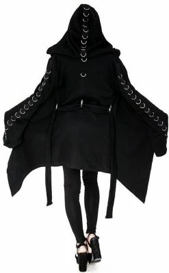 Restyle D Ring Long Hooded Cardigan Clothing