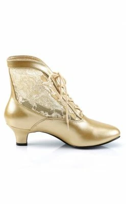 Funtasma DAME-05 Gold Pu-Lace Boots