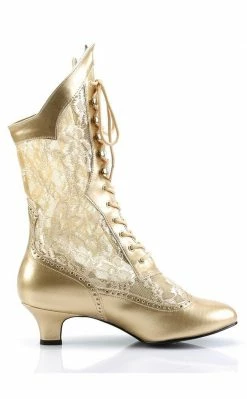 Funtasma DAME-115 Gold Pu-Lace Boots